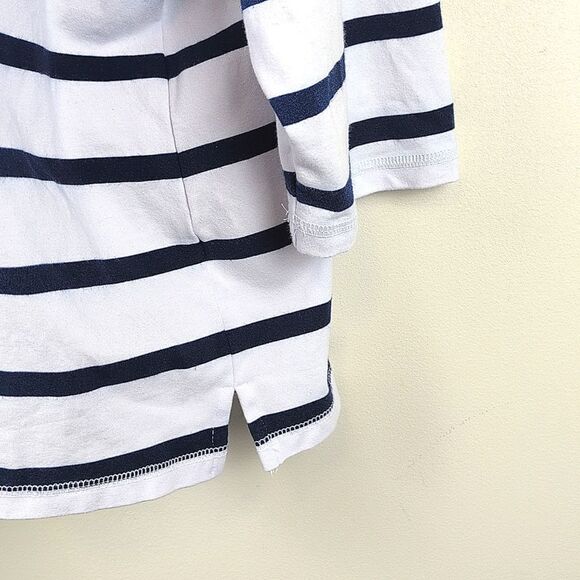 T By Talbots 3/4 Sleeve 1/2 Zip Pullover Plus Size Top In Tropic Stripe Size 3X - Picture 5 of 10